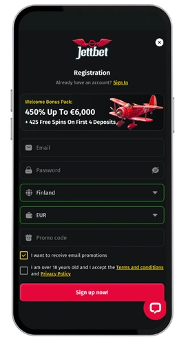Jett Bet register